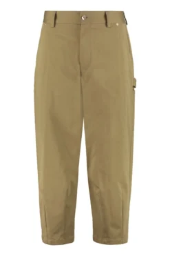 ( New Season ) Dolce & Gabbana Logo Patch Cropped Trousers - Beige