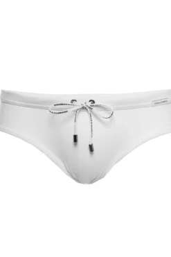 ( New Season ) Dolce & Gabbana Logo Detailed Drawstring Swim Shorts - White