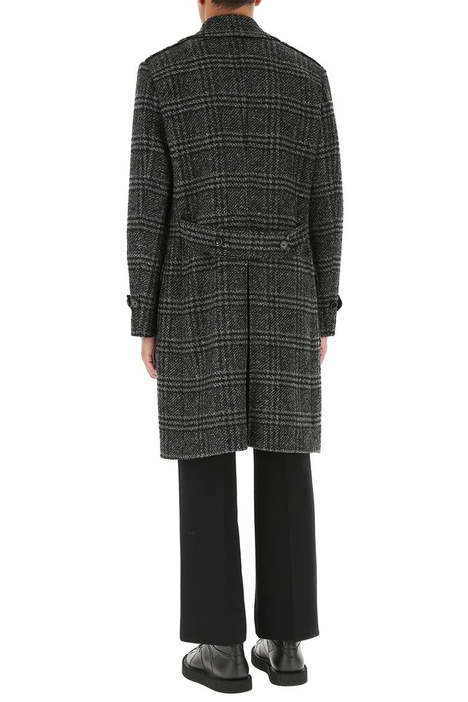 Dolce & Gabbana Double-Breasted Checked Coat - Grey 4 Dolce & Gabbana Double-Breasted Checked Coat - Grey - Image 4