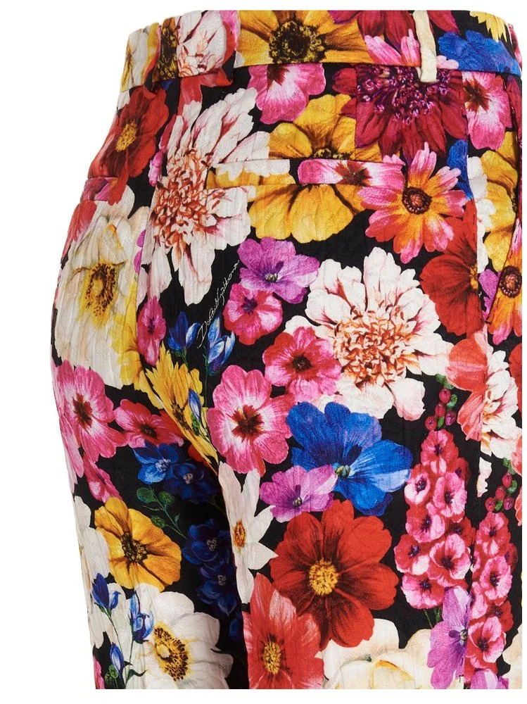 ( New Season ) Dolce & Gabbana Garden-Print Pants - Multi 4 ( New Season ) Dolce & Gabbana Garden-Print Pants - Multi - Image 4