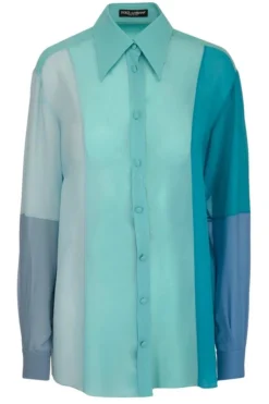 Dolce & Gabbana Colour Block Curved Hem Shirt - Multi