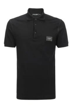 Dolce & Gabbana Logo Patch Polo Shirt - Black