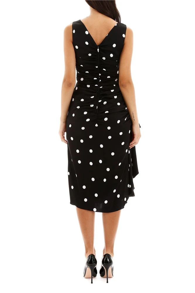 Dolce & Gabbana Polka-Dot Ruched Dress - Black 3 Dolce & Gabbana Polka-Dot Ruched Dress - Black - Image 3