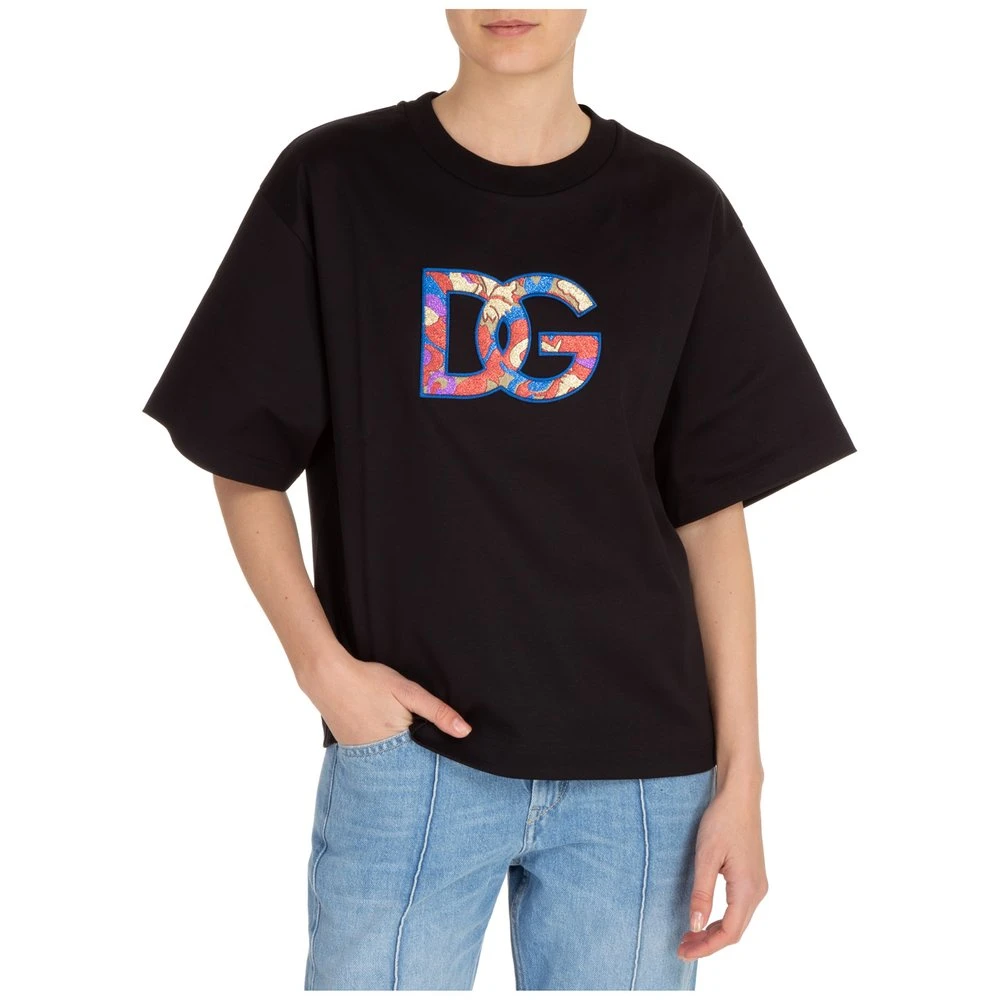 ( New Season ) Dolce & Gabbana Logo Printed Crewneck T-Shirt - Black 4 ( New Season ) Dolce & Gabbana Logo Printed Crewneck T-Shirt - Black - Image 4