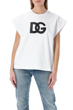 ( New Season ) Dolce & Gabbana Logo Patch Crewneck T-Shirt - White -Cheap Vestureo Store e474710d781103f9760ca559cbdffa62