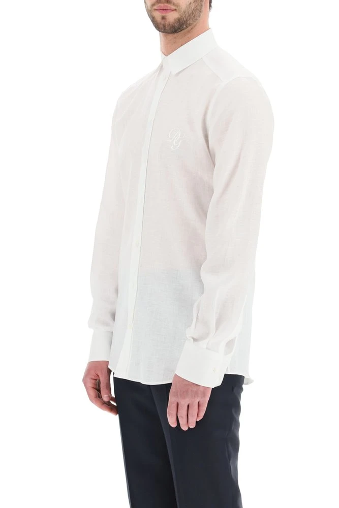 Dolce & Gabbana Logo Embroidered Shirt - White 5 Dolce & Gabbana Logo Embroidered Shirt - White - Image 5