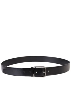 Dolce & Gabbana Logo Engraved Buckle Belt - Black