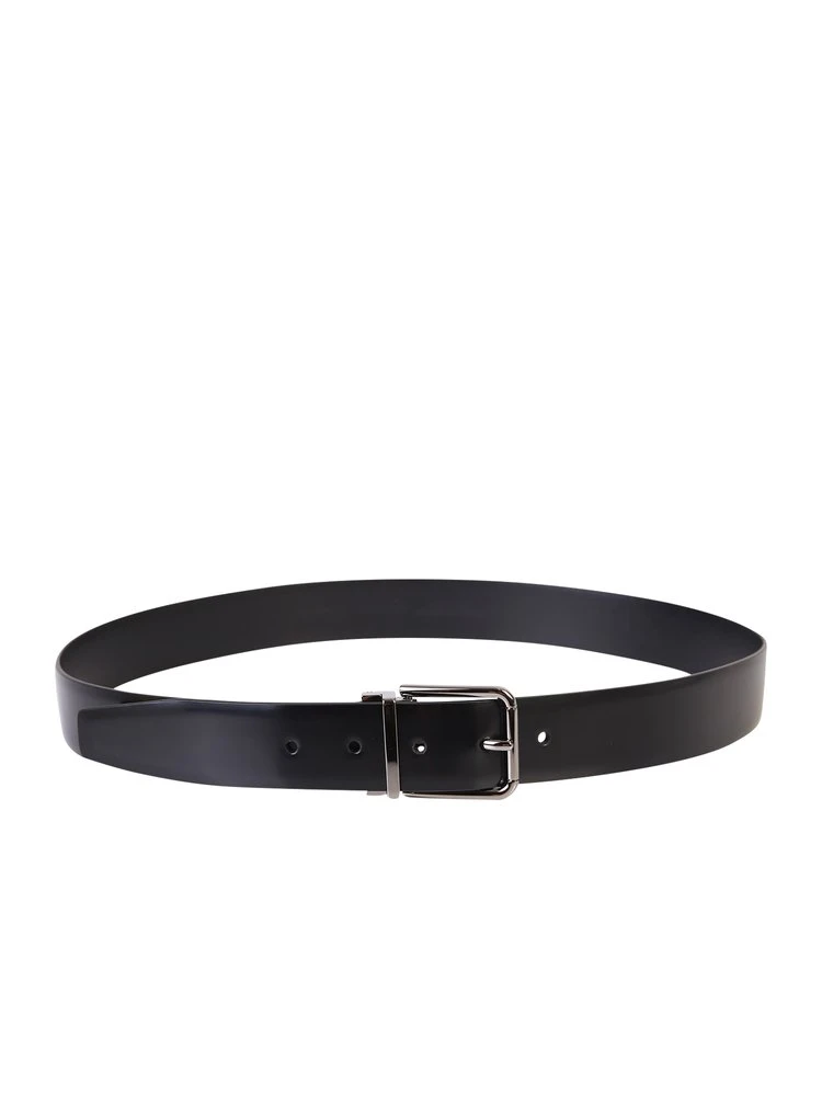 Dolce & Gabbana Logo Engraved Buckle Belt - Black 1 Dolce & Gabbana Logo Engraved Buckle Belt - Black