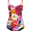 ( New Season ) Dolce & Gabbana Floral Print Unerderwire Cup One-Piece - Multi