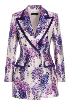 ( New Season ) Dolce & Gabbana Allover Floral Printed Double-Breasted Jacket - Multi