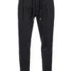 ( New Season ) Dolce & Gabbana Stripe Drawstring Trousers - Black