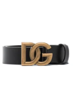 ( New Season ) Dolce & Gabbana DG Logo Belt - Black