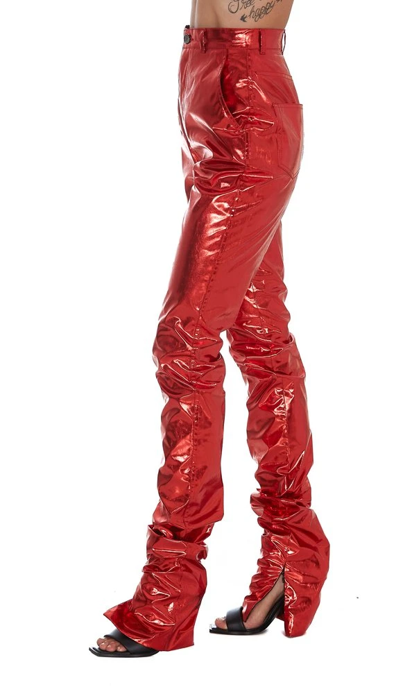 Dolce & Gabbana Metallic Effect Slim-Fit Pants - Red 5 Dolce & Gabbana Metallic Effect Slim-Fit Pants - Red - Image 5