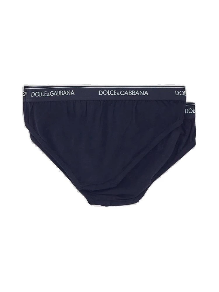 ( New Season ) Dolce & Gabbana 2 Pack Logo Detailed Briefs - Navy 2 ( New Season ) Dolce & Gabbana 2 Pack Logo Detailed Briefs - Navy - Image 2
