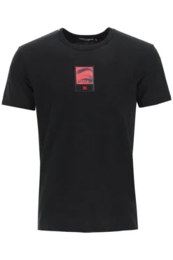 ( New Season ) Dolce & Gabbana Logo Patch Crewneck T-Shirt - Black