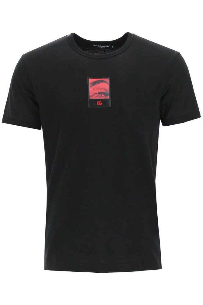 ( New Season ) Dolce & Gabbana Logo Patch Crewneck T-Shirt - Black 1 ( New Season ) Dolce & Gabbana Logo Patch Crewneck T-Shirt - Black