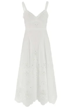 ( New Season ) Dolce & Gabbana Cut Out Embroidered Dress - White
