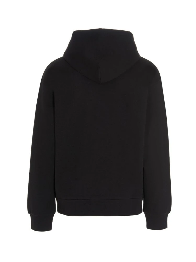 Dolce & Gabbana Logo Embroidered Drawstring Hoodie - Black 2 Dolce & Gabbana Logo Embroidered Drawstring Hoodie - Black - Image 2
