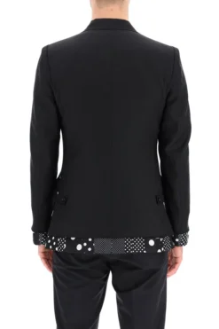 Dolce & Gabbana Polka-Dot Double-Breasted Blazer - Black -Cheap Vestureo Store e7091ded19ff303b32b53e0528445585