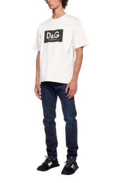 Dolce & Gabbana Logo Printed Crewneck T-Shirt - White -Cheap Vestureo Store e7566843d14e7582902140a0b51b9479