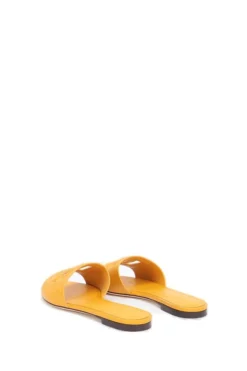 ( New Season ) Dolce & Gabbana DG Logo Slides - Yellow -Cheap Vestureo Store e7838d38ab785465090bc3fe9fa070c7