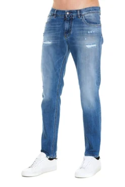 ( New Season ) Dolce & Gabbana Distressed Regular-Fit Stretch Jeans - Blue -Cheap Vestureo Store e84f0eae53f26c3758f91a430fcdb354