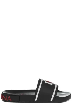 ( New Season ) Dolce & Gabbana I Love D&G Slide Sandals - Black