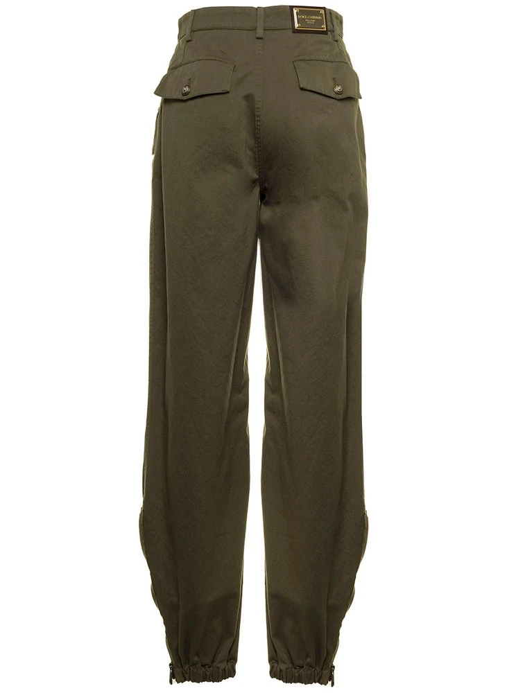 ( New Season ) Dolce & Gabbana Logo Patch Straight Leg Cargo Trousers - Green 2 ( New Season ) Dolce & Gabbana Logo Patch Straight Leg Cargo Trousers - Green - Image 2