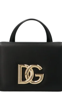 Dolce & Gabbana DG Logo Plaque Strapped Tote Bag - Black