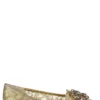 ( New Season ) Dolce & Gabbana Vally Taormina Lace Embellished Ballerina Shoes - Gold