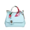 ( New Season ) Dolce & Gabbana Scarf Embellished Medium Sicily Bag - Blue