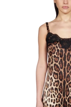 ( New Season ) Dolce & Gabbana Leopard Print Lace Trim Slip Dress - Multi -Cheap Vestureo Store e9bfec9708f12dca72f83460c34f2dbd