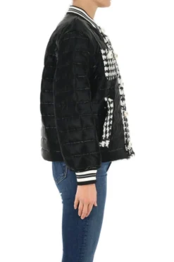 Dolce & Gabbana Houndstooth Detailed Quilted Jacket - Black -Cheap Vestureo Store ea161602774f6b5bf56cc9fc0c19dfde