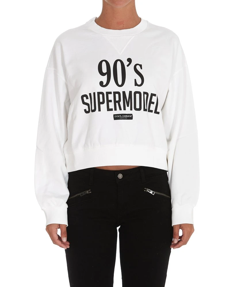 Dolce & Gabbana 90's Supermodel Print Sweatshirt - White 3 Dolce & Gabbana 90's Supermodel Print Sweatshirt - White - Image 3