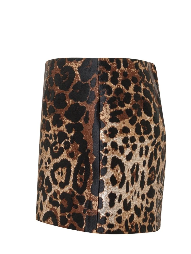 ( New Season ) Dolce & Gabbana Leopard Printed Skirt - Multi 3 ( New Season ) Dolce & Gabbana Leopard Printed Skirt - Multi - Image 3