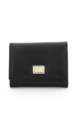 Dolce & Gabbana Logo Plaque Trifold Wallet - Black