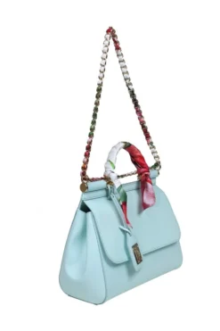 ( New Season ) Dolce & Gabbana Scarf Embellished Medium Sicily Bag - Blue 6 ( New Season ) Dolce & Gabbana Scarf Embellished Medium Sicily Bag - Blue -Cheap Vestureo Store eaa3a1b0398c99c95332a82d4b2b83ab