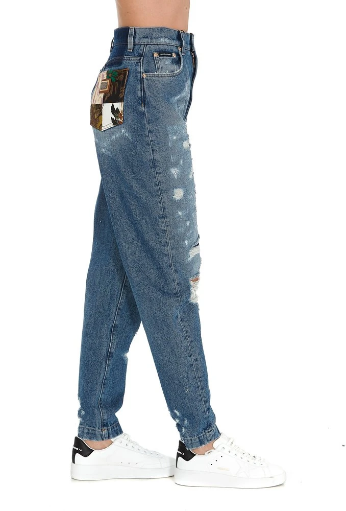 Dolce & Gabbana Distressed Straight-Leg Jeans - Blue 5 Dolce & Gabbana Distressed Straight-Leg Jeans - Blue - Image 5