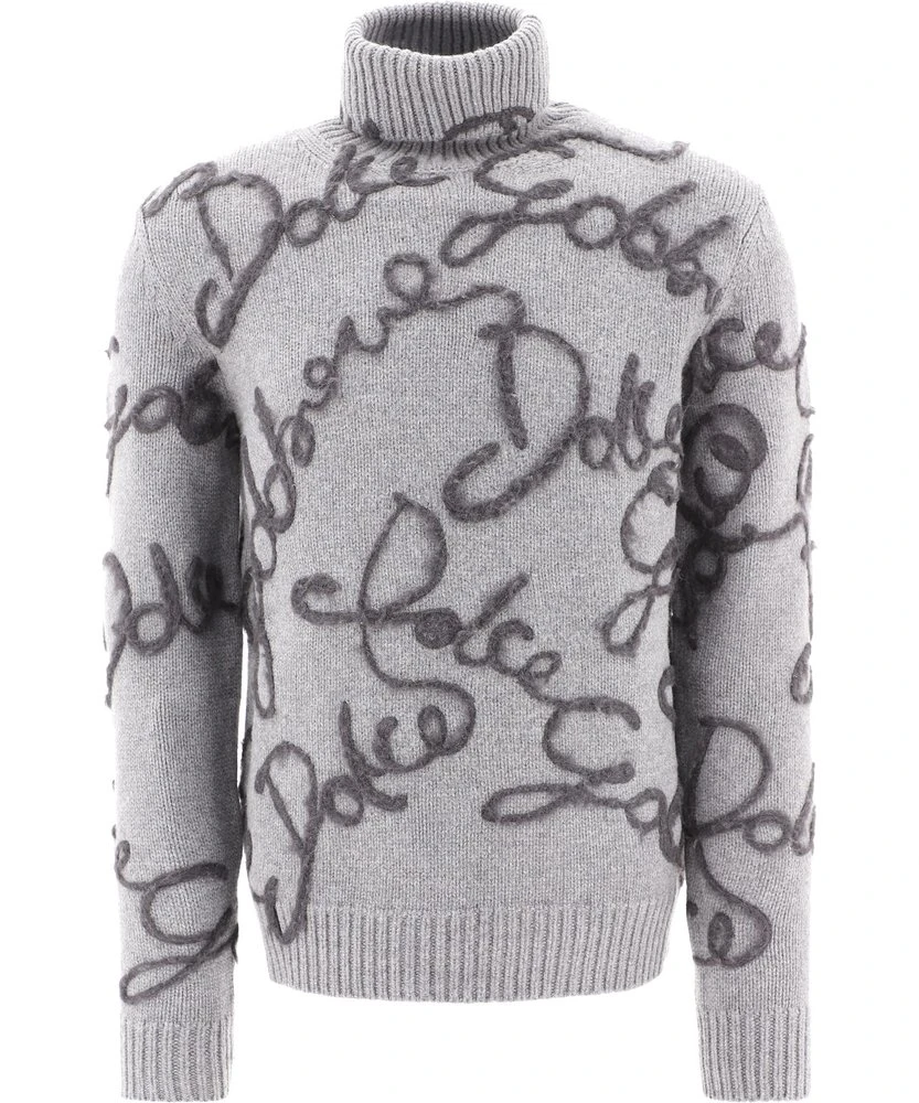 Dolce & Gabbana Logo Embroidered Turtleneck Jumper - Multi 1 Dolce & Gabbana Logo Embroidered Turtleneck Jumper - Multi