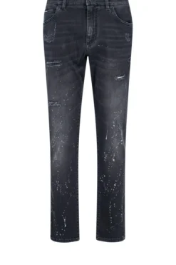 Dolce & Gabbana Paint Splatter Distressed Jeans - Grey
