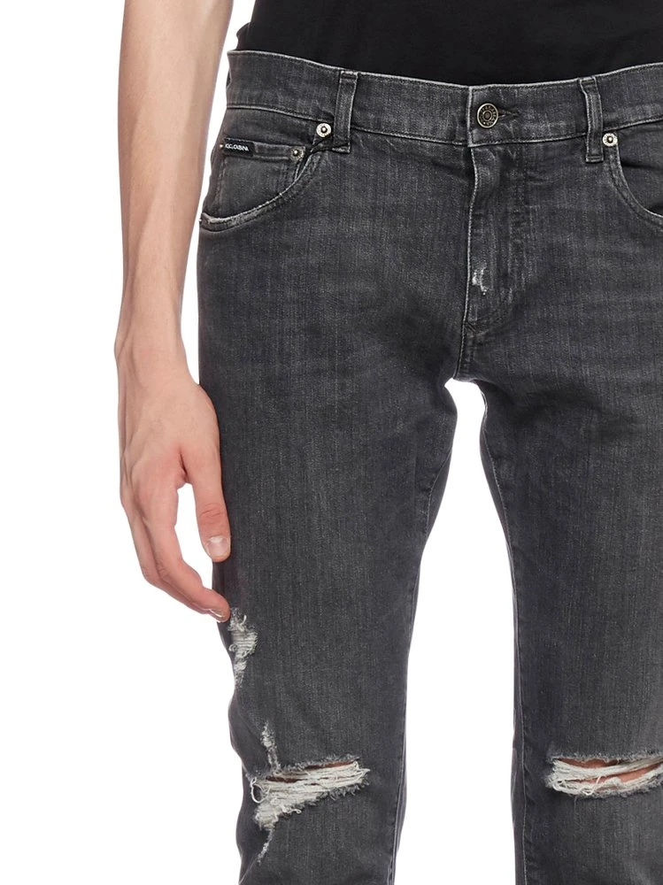 Dolce & Gabbana Ripped Skinny Leg Jeans - Black 6 Dolce & Gabbana Ripped Skinny Leg Jeans - Black - Image 6