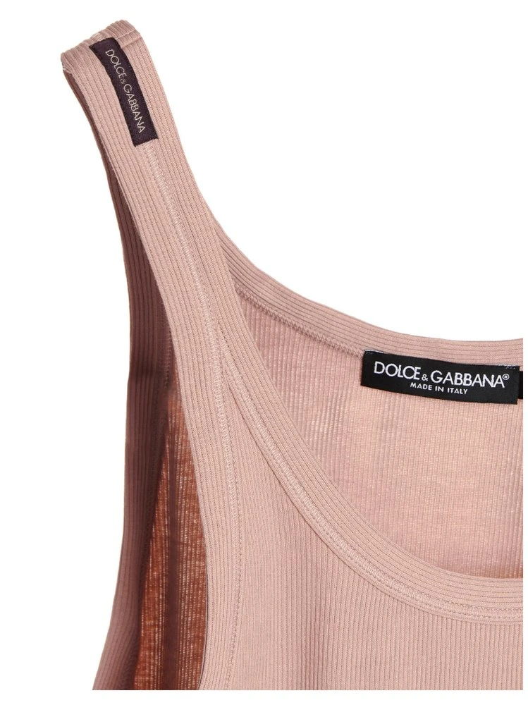 ( New Season ) Dolce & Gabbana Ribbed Knit Sleeveless Vest - Pink 4 ( New Season ) Dolce & Gabbana Ribbed Knit Sleeveless Vest - Pink - Image 4