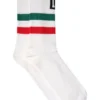 ( New Season ) Dolce & Gabbana Logo Intarsia-Knit Socks - White
