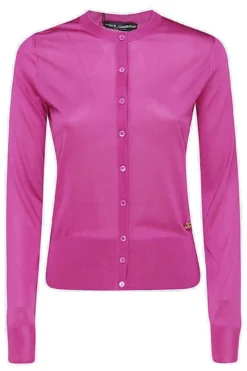 ( New Season ) Dolce & Gabbana Buttoned Knit Cardigan - Pink