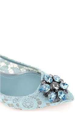 ( New Season ) Dolce & Gabbana Taormina Lace Embellished Pumps - Blue -Cheap Vestureo Store ec61b9b429787b7f5727f8a5deb1a1fa