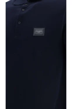 ( New Season ) Dolce & Gabbana Logo Patch Polo Shirt - Navy -Cheap Vestureo Store ec841f07110bde560e176c90dbf420de