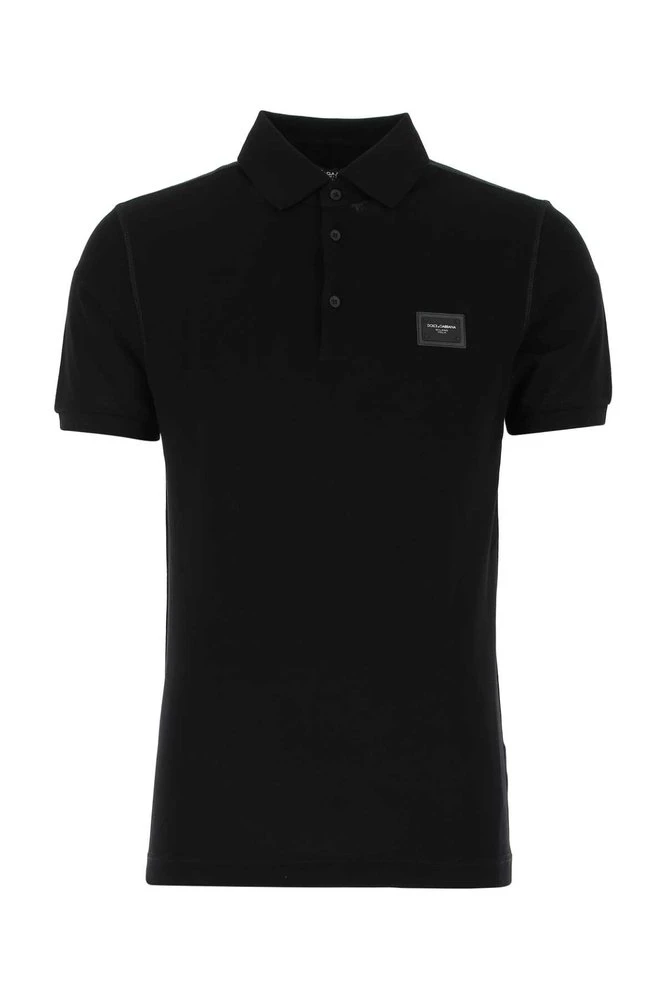Dolce & Gabbana Logo Patch Polo Shirt - Black 1 Dolce & Gabbana Logo Patch Polo Shirt - Black