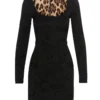 Dolce & Gabbana Floral Jacquard Long-Sleeve Dress - Black