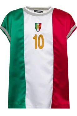 ( New Season ) Dolce & Gabbana Logo Embroidered Crewneck T-Shirt - Multi