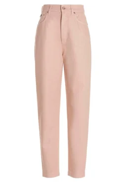 ( New Season ) Dolce & Gabbana High Waisted Tapered Jeans - Pink